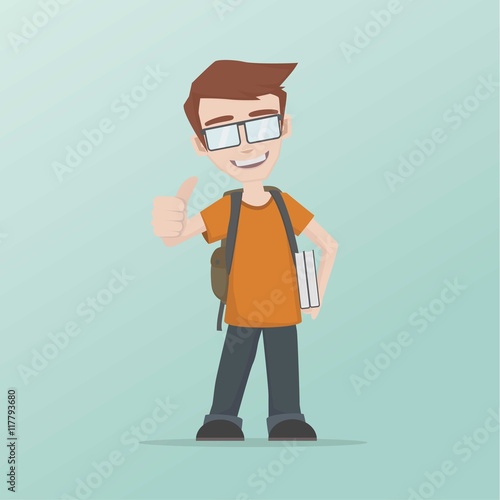 Happy schoolboy