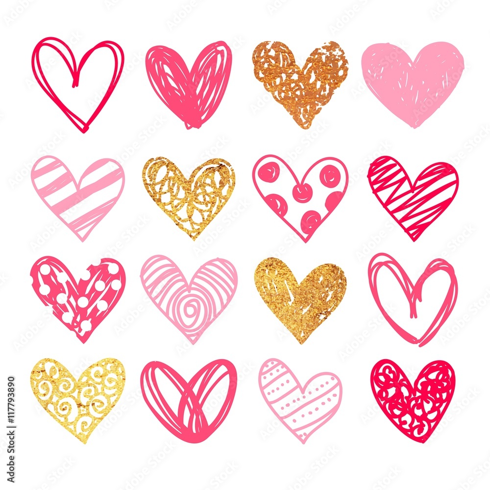 Sketchy pink hearts pack Sketchy pink hearts pack