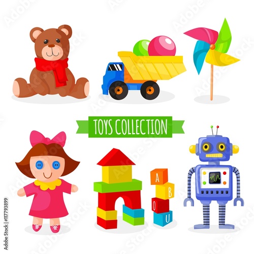 Colorful toys collection