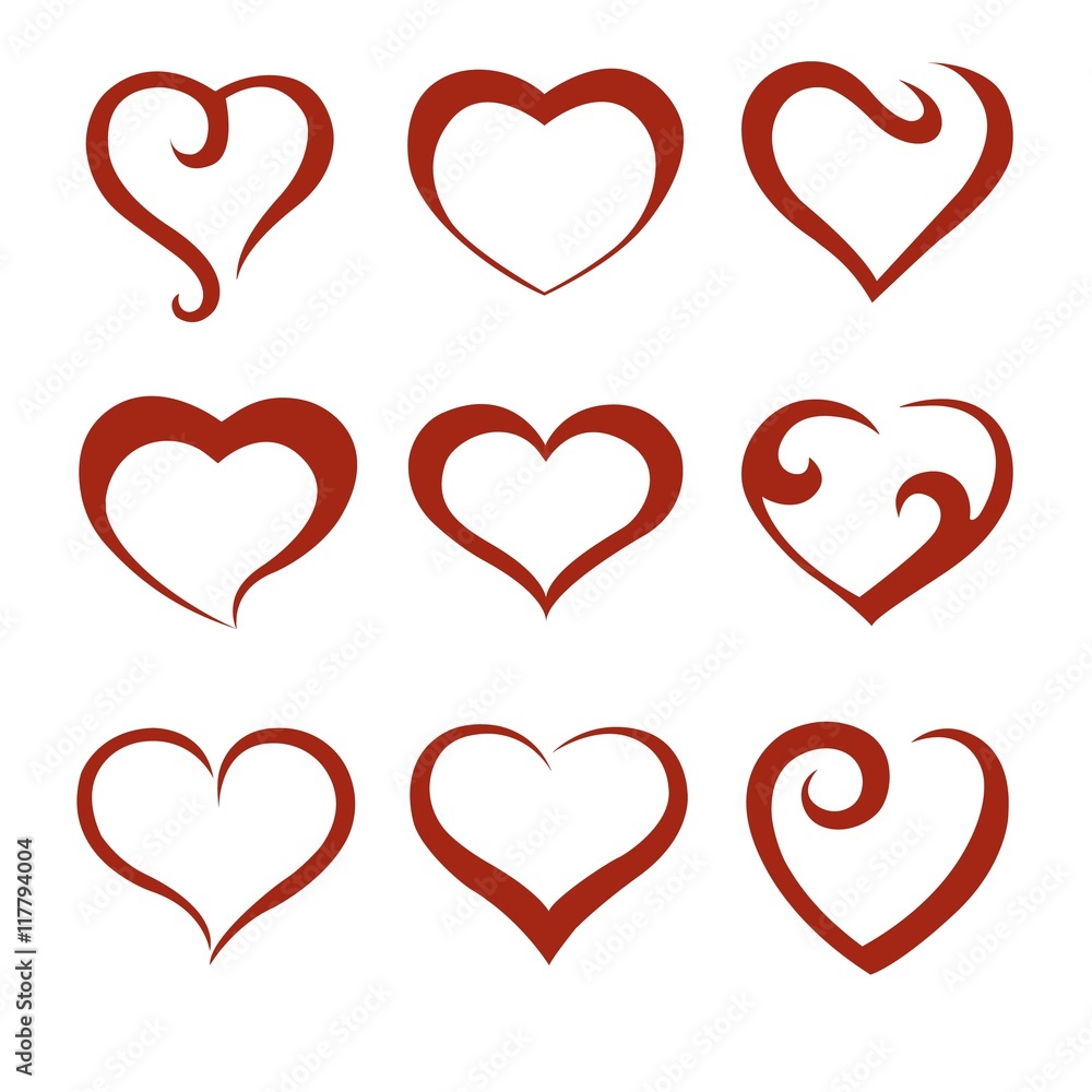 Abstract red hearts pack Abstract red hearts pack