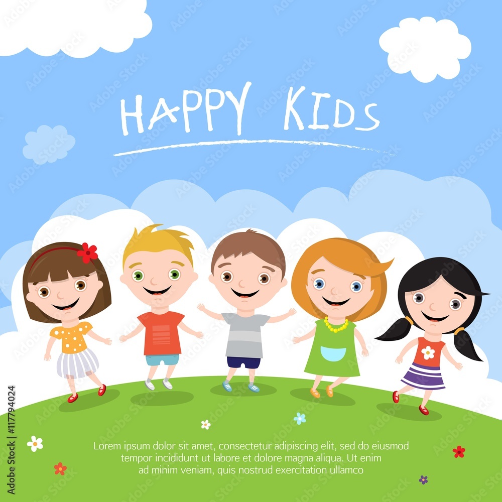 Happy kids illustration Happy kids illustration