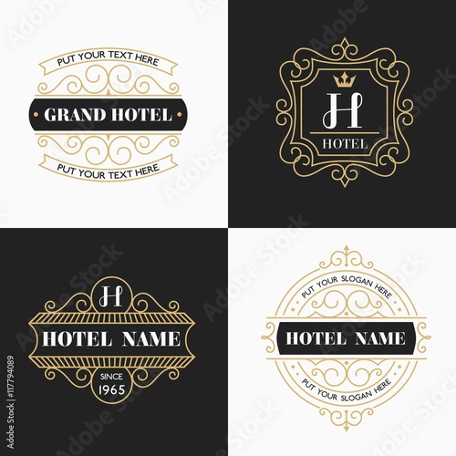 Luxurious hotels logos