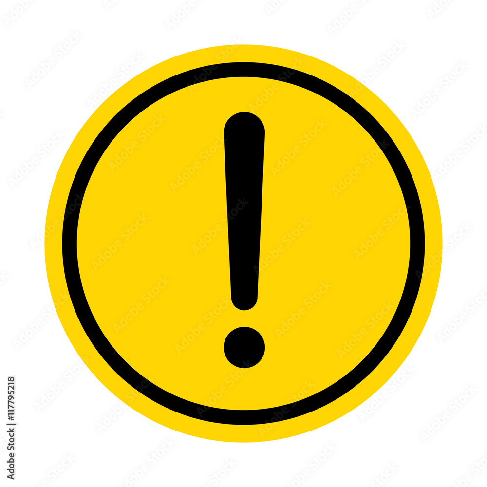 Hazard warning sign with Circle symbol isolated on white background.