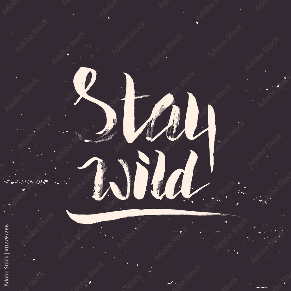 Fototapeta premium Stay wild. Hand lettering apparel t-shirt print design