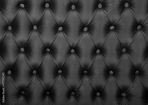 Black capitone tufted fabric upholstery texture