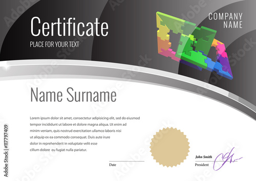 Modern Certificate. Template diplomas, currency.
