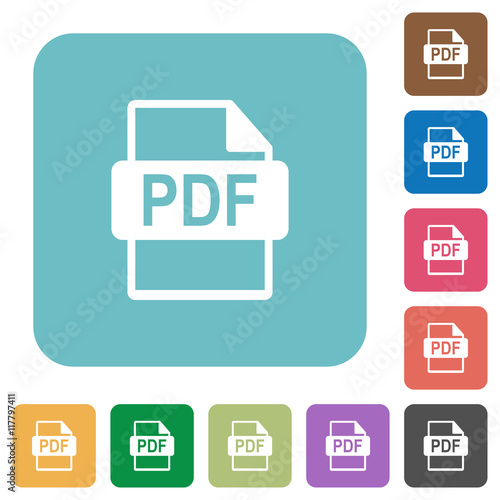 Flat PDF file format icons