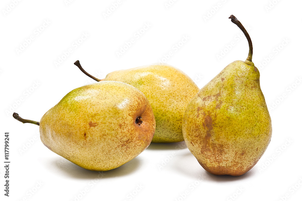 Ripe pears isolated on white background. With clipping path. Ripe pears isolated on white background. With clipping path.