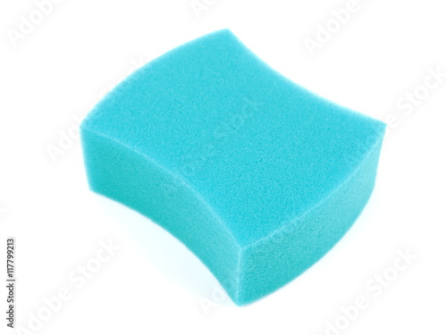dishwashing sponge on a white background