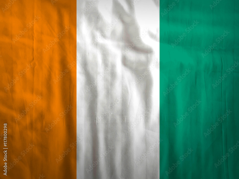 Obraz premium Fabric Cote d'Ivoire flag background