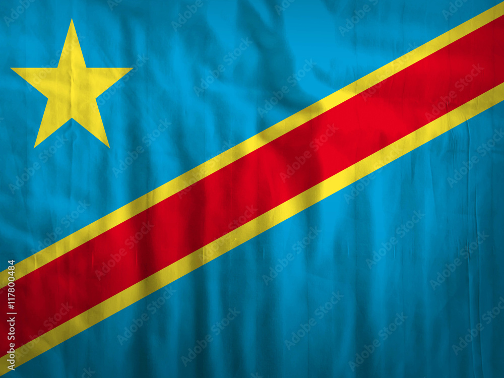 Fabric Democratic Republic of Congo flag background Fabric Democratic Republic of Congo flag background