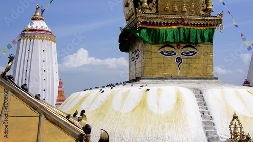 Swayambhunath stupa in Kathmandu, also called Monkey Temple, Nepal