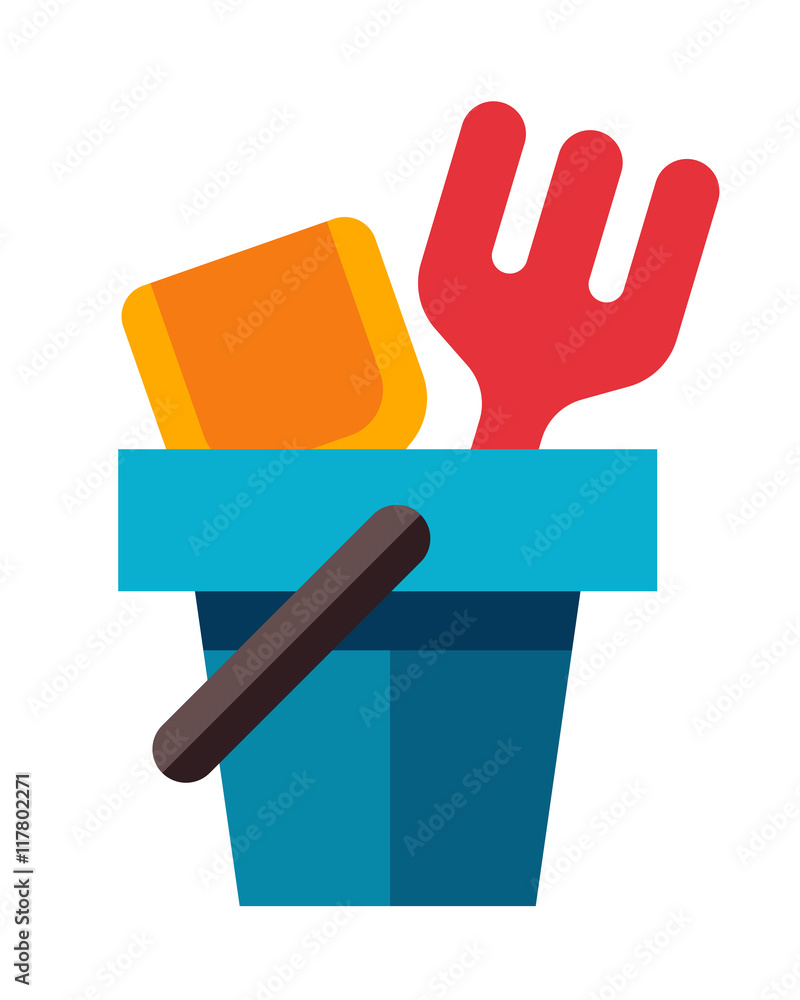 Bucket, rake and shovel Bucket, rake and shovel