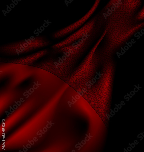 dark red silk and veil