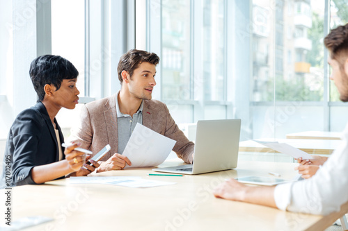 Businesspeople working together in conference room