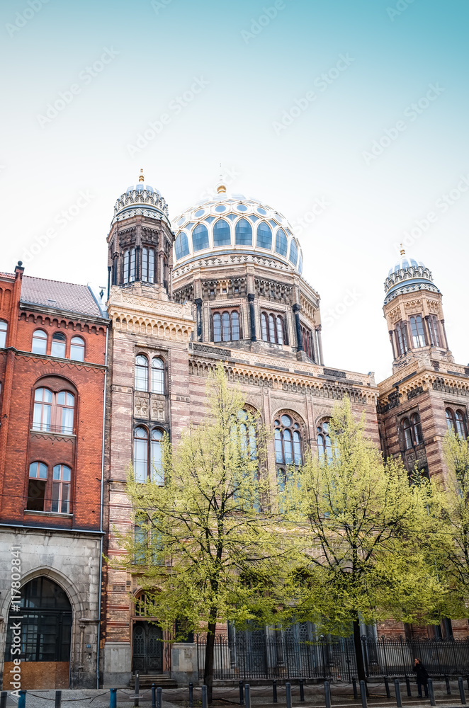 Obraz premium BERLIN, GERMANY- May 18: Typical Street view May 18, 2016 in Ber