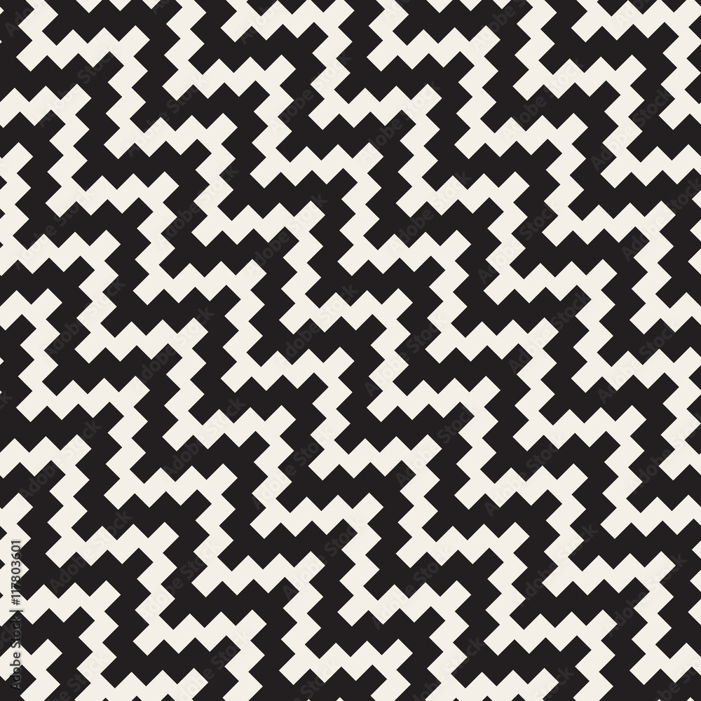 Vector Seamless Black and White Diagonal ZigZag Jagged Pattern Vector Seamless Black and White Diagonal ZigZag Jagged Pattern