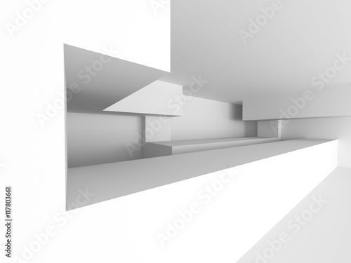 White Futuristic Chaotic Abstract Architecture Background
