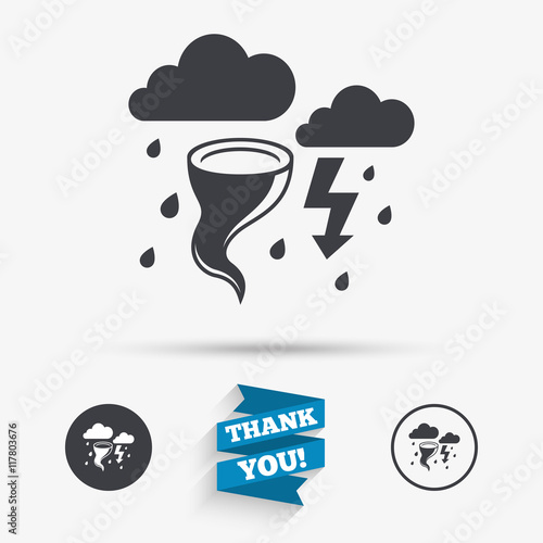 Storm bad weather sign icon. Gale hurricane.