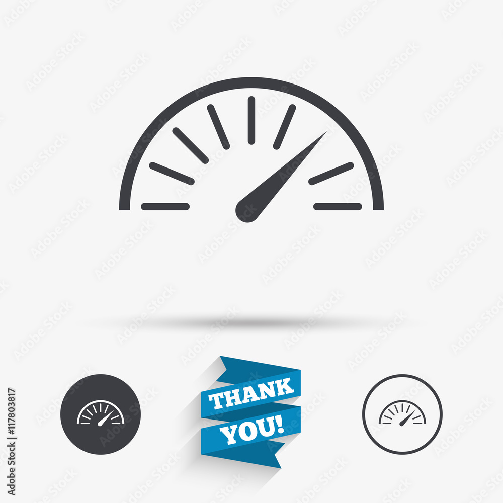 Tachometer sign icon. Revolution-counter symbol. Tachometer sign icon. Revolution-counter symbol.