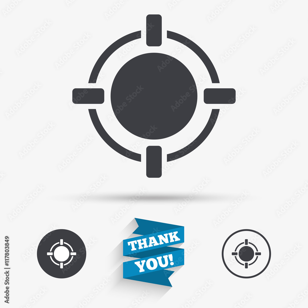 Crosshair sign icon. Target aim symbol. Crosshair sign icon. Target aim symbol.