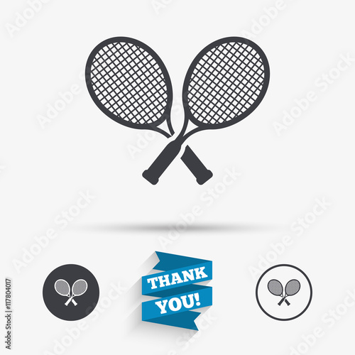 Tennis rackets sign icon. Sport symbol.