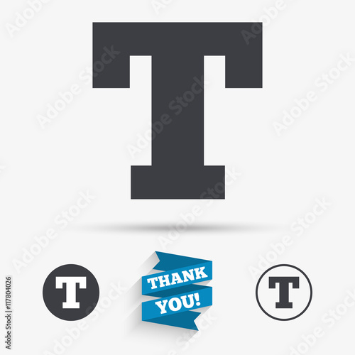 Text edit sign icon. Letter T button. © blankstock