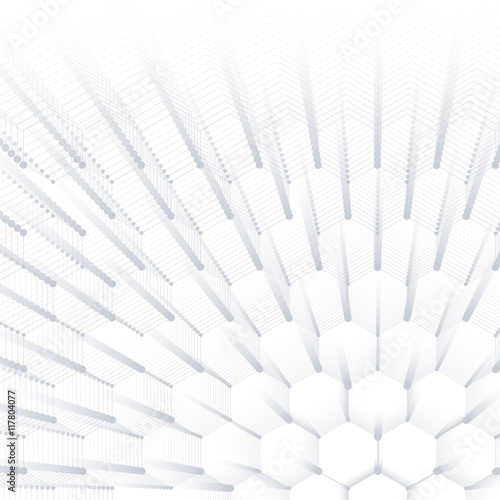 Abstract geometric background  hexagonal texture. Big data visualization and communication. Social network. Vector illustration.