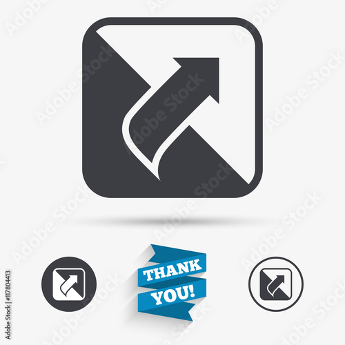 Turn page sign icon. Peel back sheet corner.