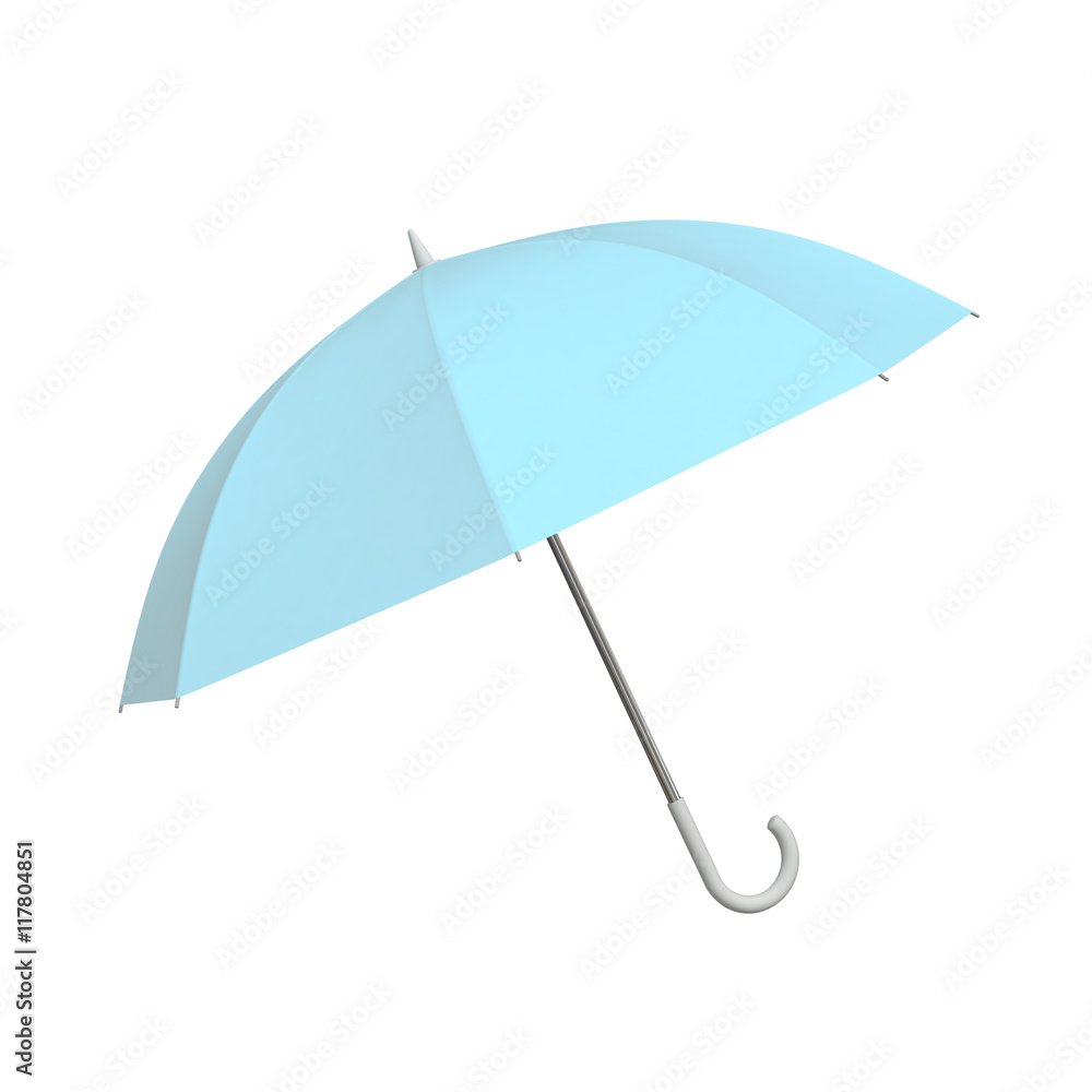 水色の雨の日にさす傘の3dレンダリング画像 Stock イラスト Adobe Stock