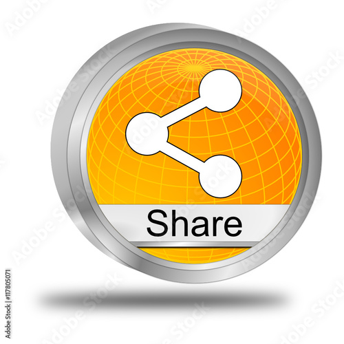 Share Button - 3D illustration