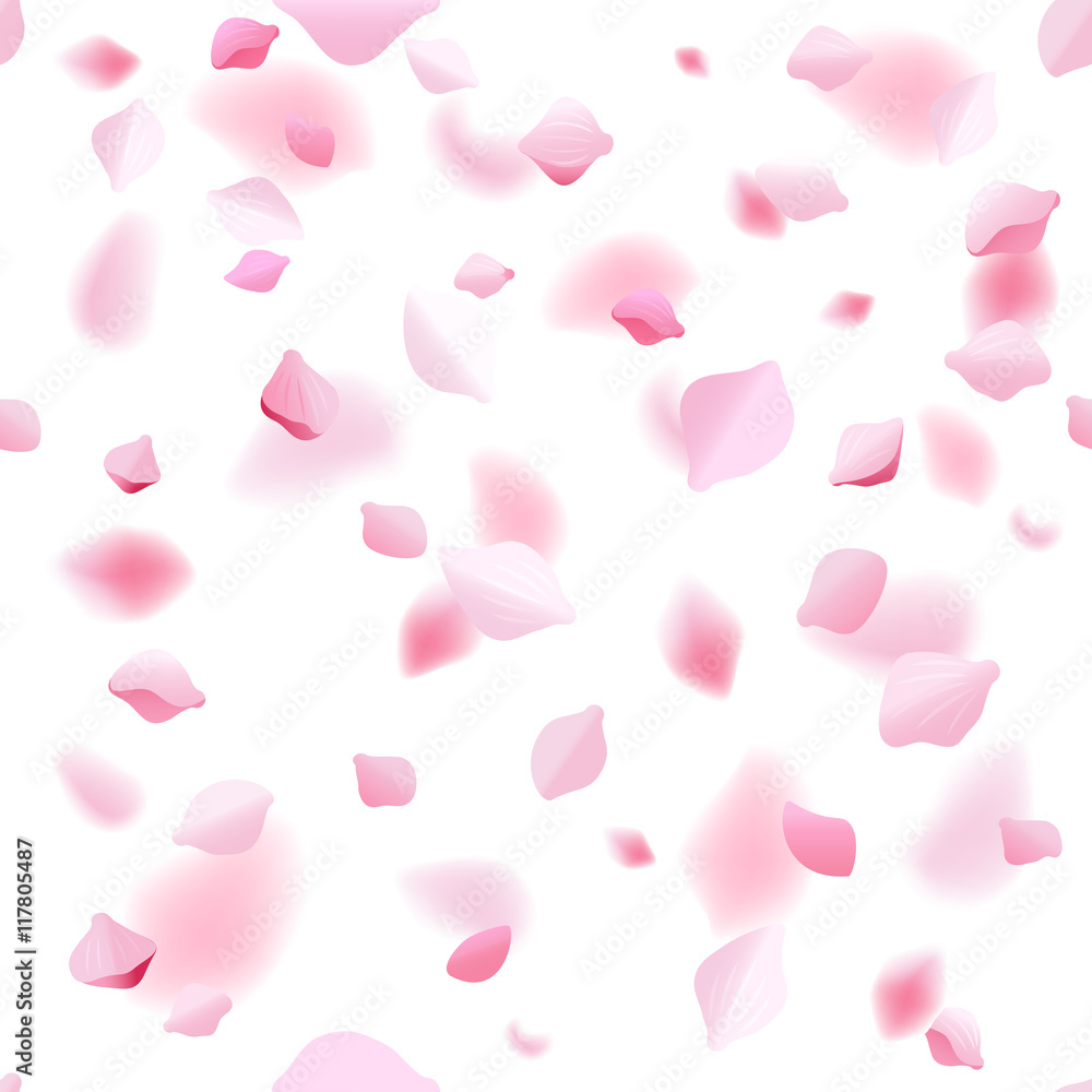 Spring abstract vector background with sakura cherry petals