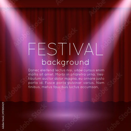 Empty vector scene with spotlights