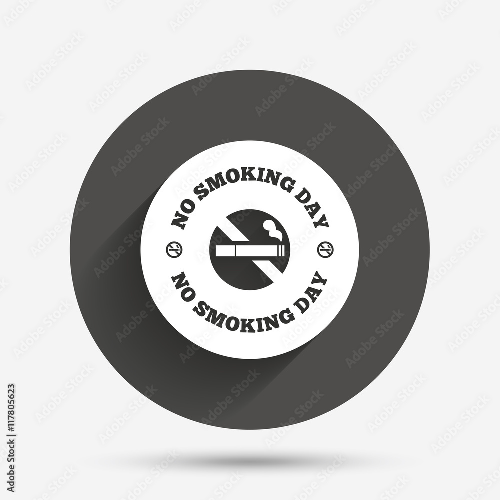 No smoking day sign icon. Quit smoking day. No smoking day sign icon. Quit smoking day.