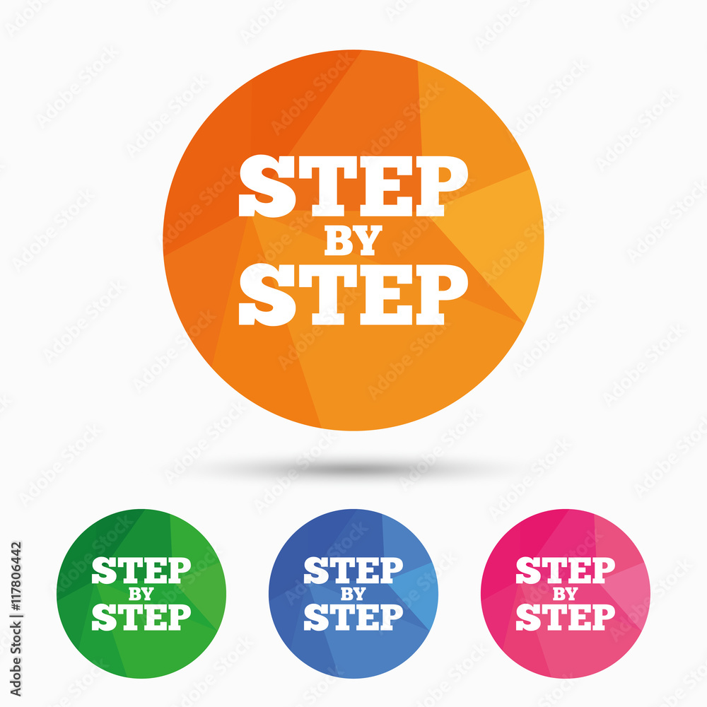 Step by step sign icon. Instructions symbol. Step by step sign icon. Instructions symbol.