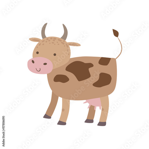 Spotted Brown Cow Standing