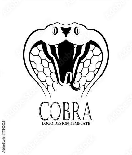 Head of snake as a sample of logotype. Cobra logo design template. Vector illustration