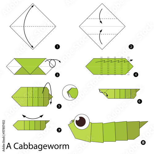 Step by step instructions how to make origami A Worm.