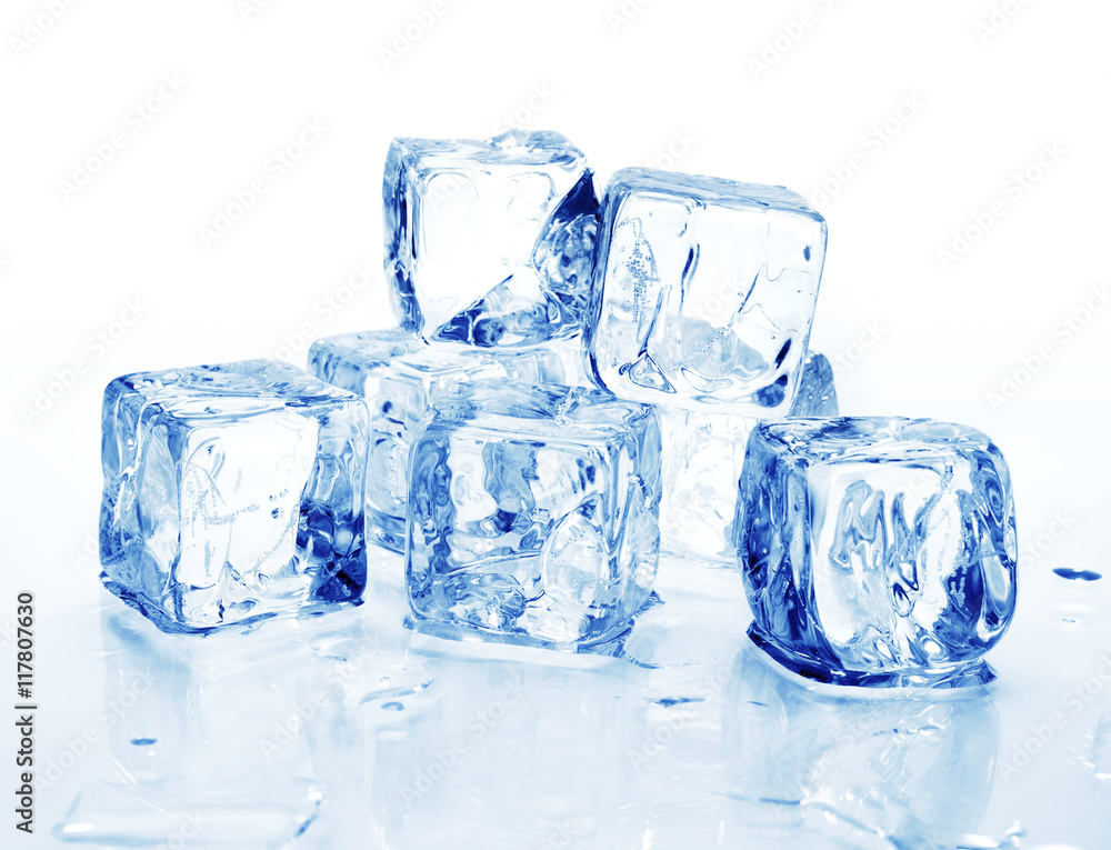 ice cubes on white background ice cubes on white background