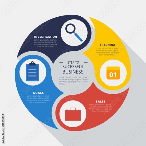 Rounded infographic business