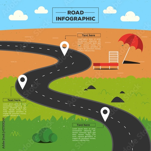 Road to beach infography