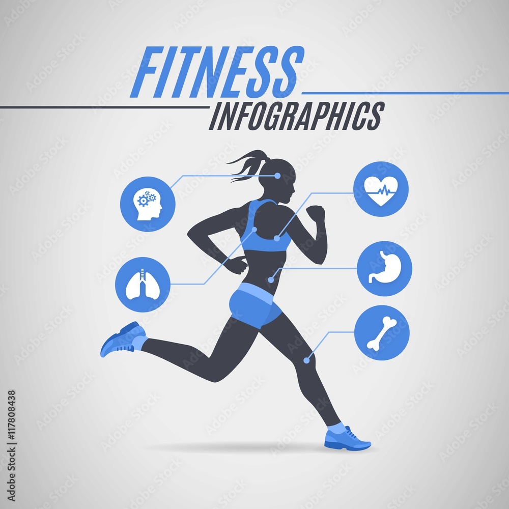 Fototapeta premium Runner girl infography