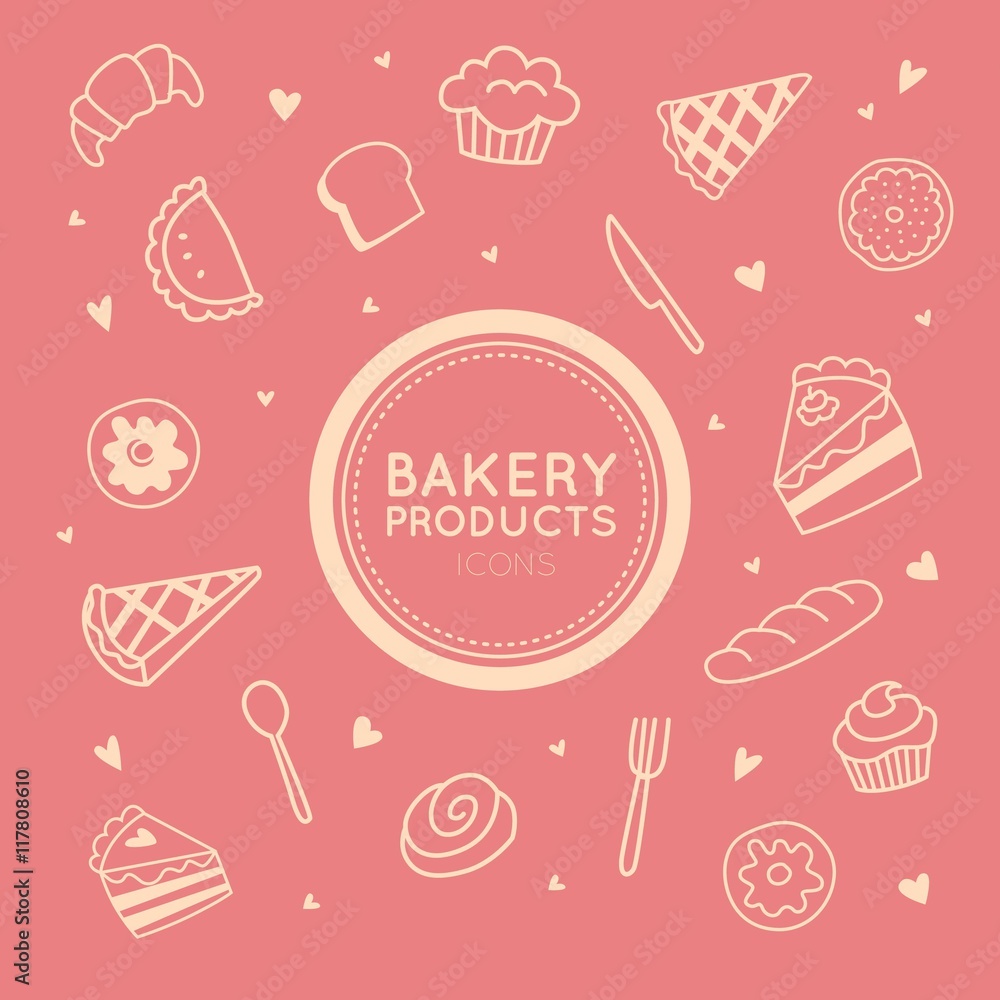 Bakery product icons Bakery product icons