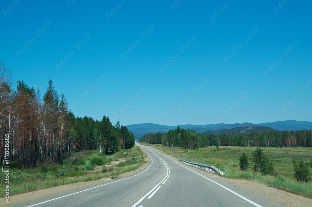 Motorway in Buryatia. Motorway in Buryatia.