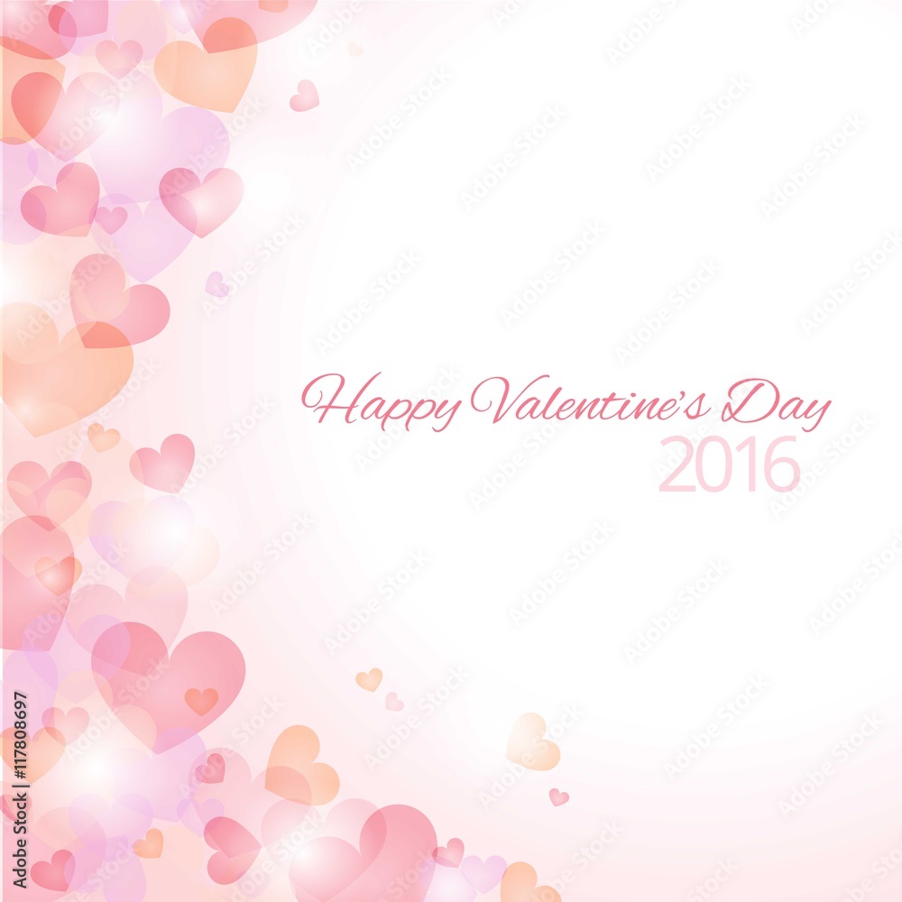 Hearts bokeh valentine day background