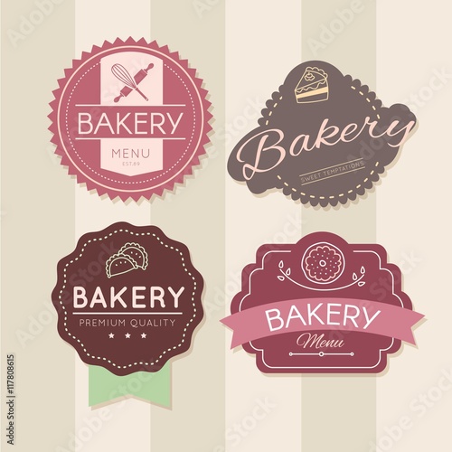 Retro bakery badges