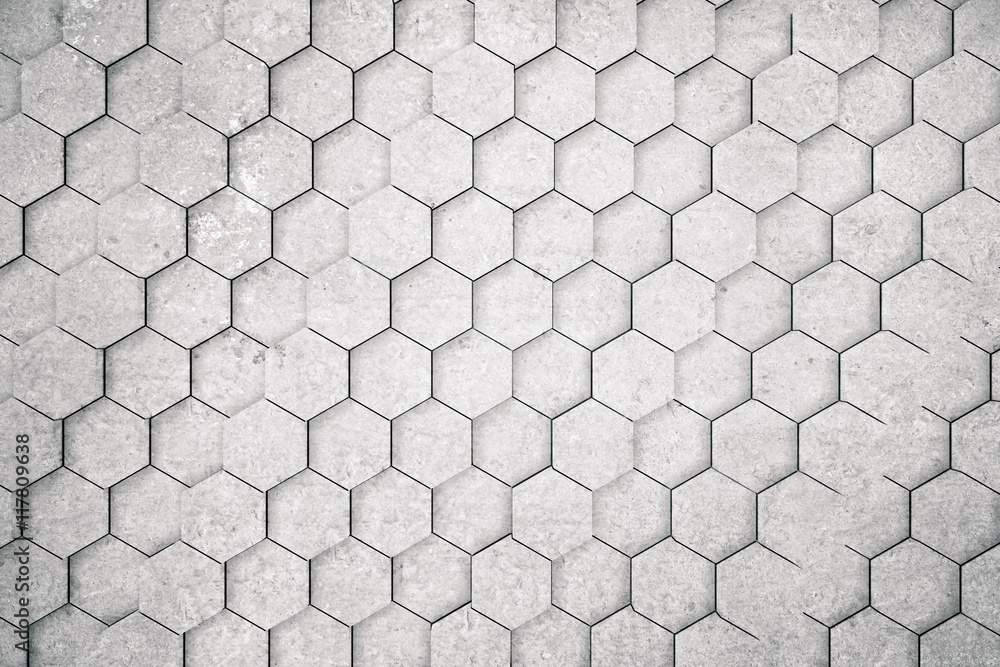 Naklejka premium Betonowe tło sześciokąt
