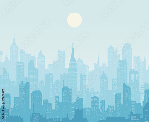 Morning sun Cityscape vector ilustration
