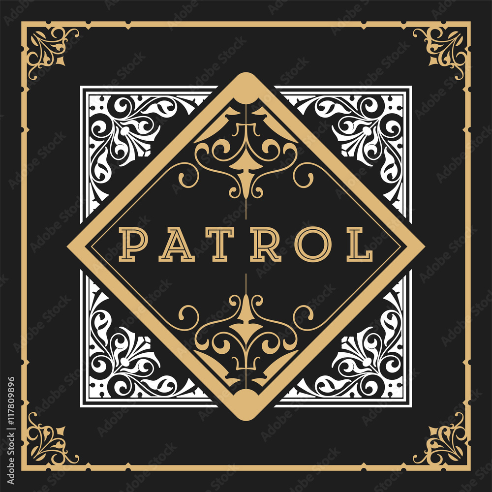 Retro card design with floral details. Organized by layers. Retro card design with floral details. Organized by layers.