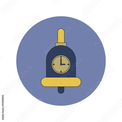 Back to School and Education Vector Flat Design bell and clock